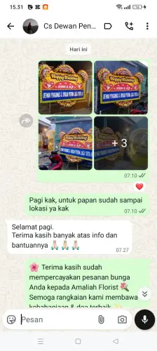 Testimonial Papan Bunga Pernikahan rancaekek kencana